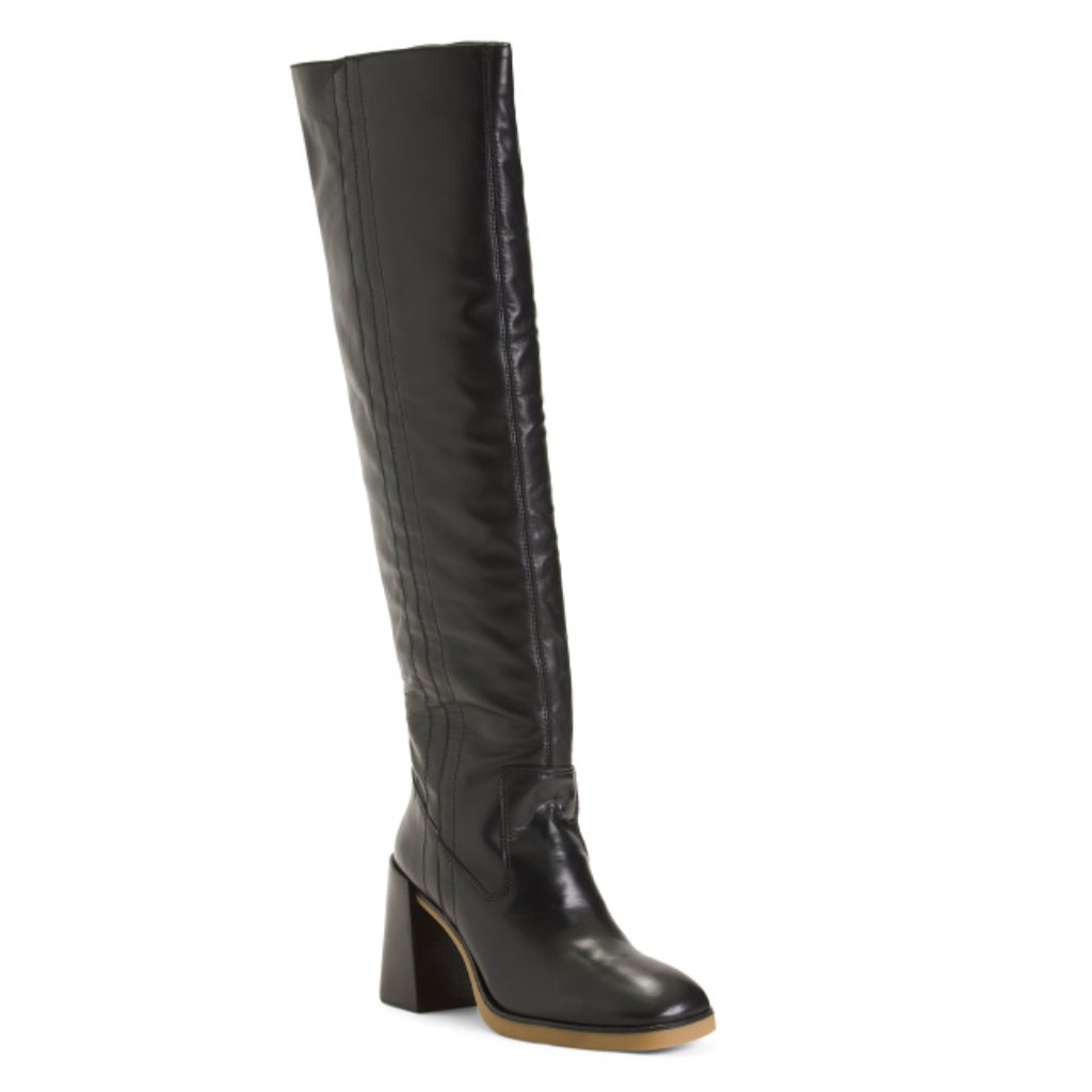 Vince Camuto Black Made In Brazil Leather Eyana Wide Width Tall Boots